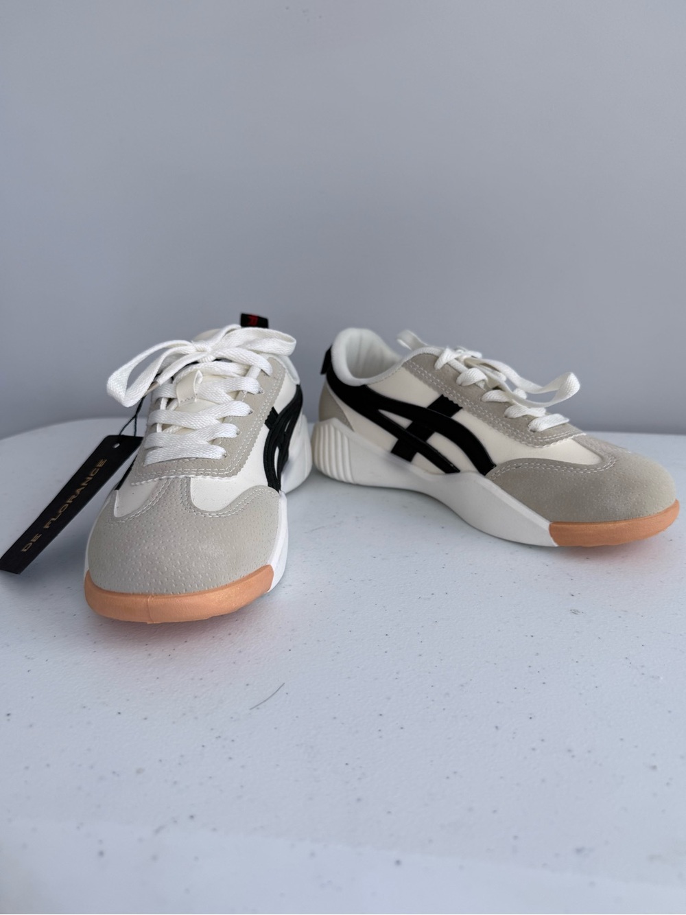 De Florance DF Cloudea Vintage Sneakers White Black Chunky Retro Shoes Size 35 5 - Picture 8 of 13